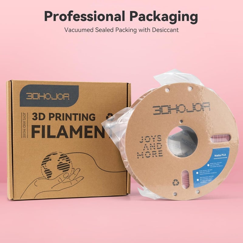3DHoJor Matte PLA Filament 1.75mm, Upgrade 1kg Cardboard Spool PLA Filament 1.75 PLA 3D Printing Filament, Print with Most 3D Printers Using 3D Filament-Morandi Purple - Image 5